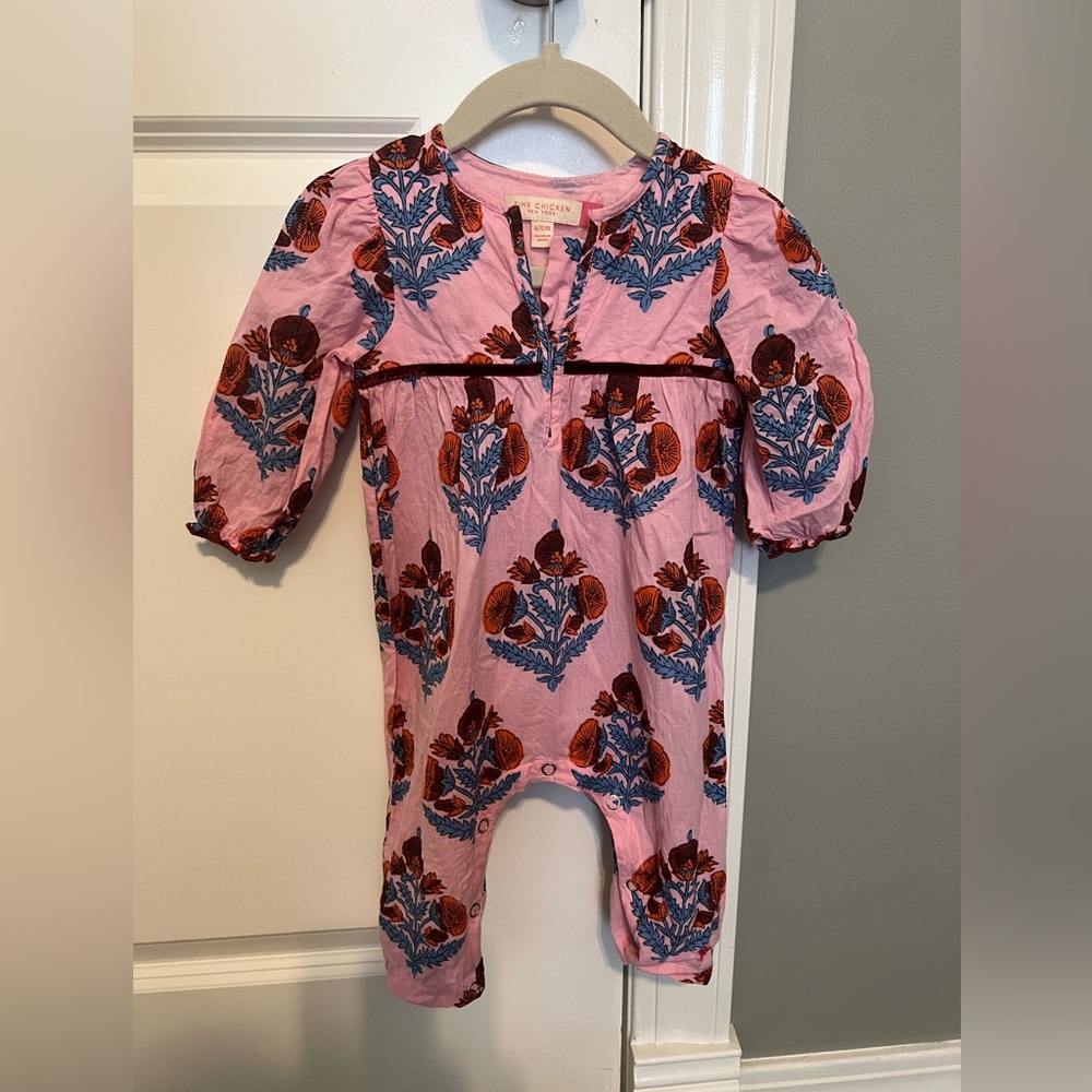 Pink Chicken Baby Jade Jumper - Bubblegum Flower, Sz 6-12M.